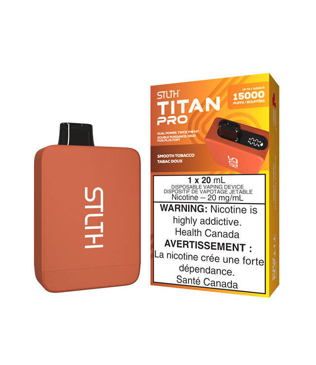 Smooth Tobacco 20 mg Disposable Vape - STLTH TITAN PRO 15K - Ontario