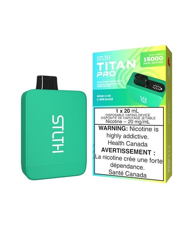 Sour-C Ice 20 mg Disposable Vape - STLTH TITAN PRO 15K - Ontario