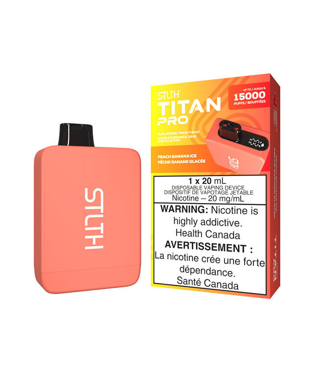 Peach Banana Ice 20 mg Disposable Vape - STLTH TITAN PRO 15K - Ontario