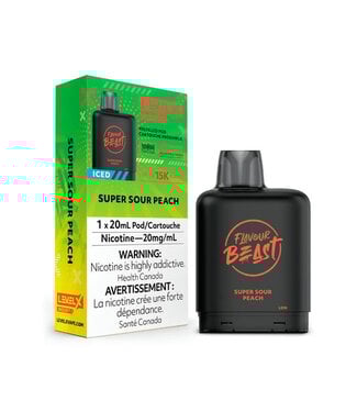 Level X Flavour Beast Boost Super Sour Peach Iced - 20 mg - LEVEL X BOOST 15K - FLAVOUR BEAST - Ontario