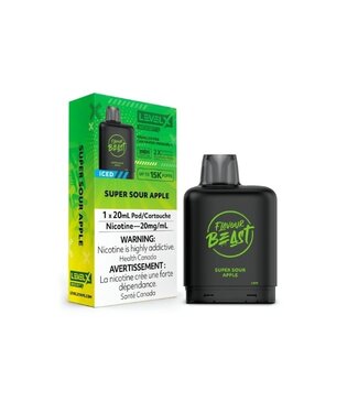 Level X Flavour Beast Boost 25K Super Sour Apple Iced - 20 mg Disposable Vape Pod - Ontario