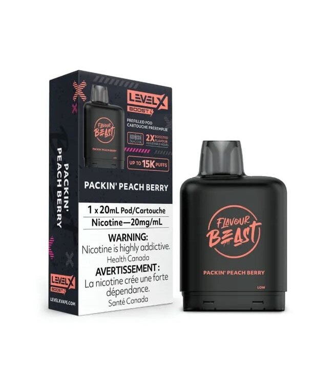 Packin' Peach Berry - 20 mg - LEVEL X BOOST 15K - FLAVOUR BEAST - Ontario