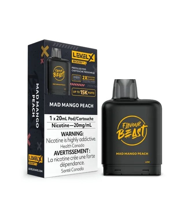 Mad Mango Peach - 20 mg - LEVEL X BOOST 15K - FLAVOUR BEAST - Ontario