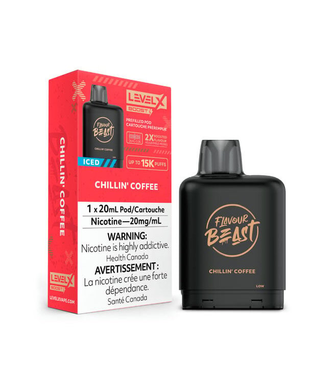 Chillin' Coffee Iced - 20 mg Disposable Vape Pod - LEVEL X BOOST 15K - FLAVOUR BEAST - Ontario