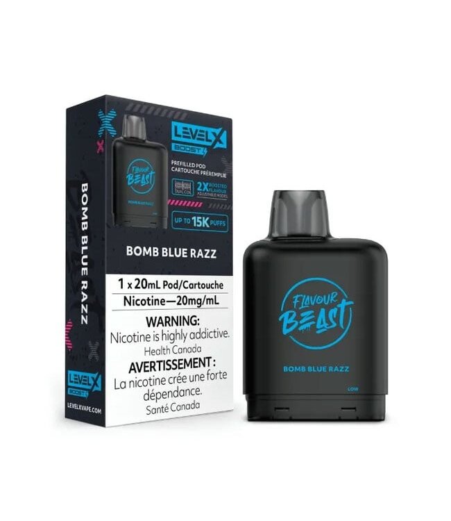 Bomb Blue Razz - 20 mg - LEVEL X BOOST 15K -  FLAVOUR BEAST - Ontario