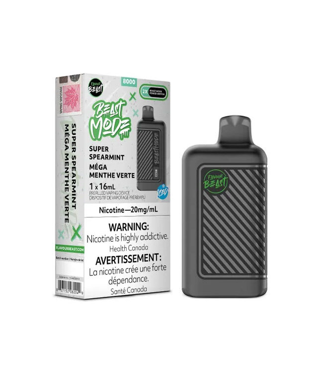 Super Spearmint Iced 20 mg Disposable Vape - FLAVOUR BEAST BEAST MODE 8K - Ontario