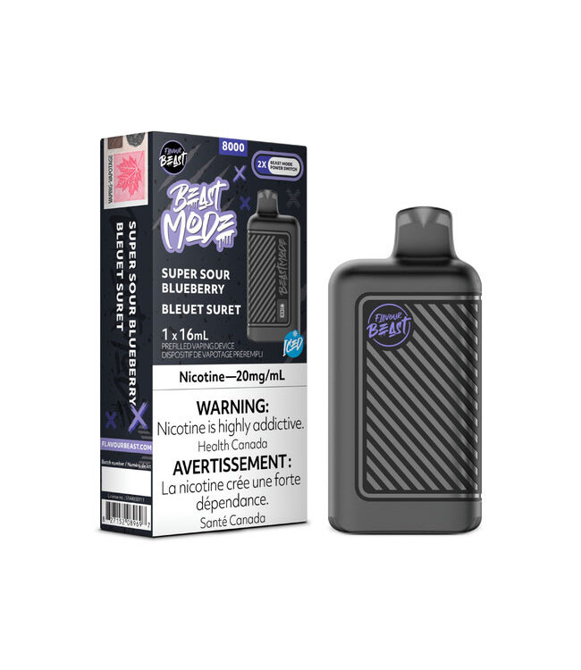Super Sour Blueberry Iced 20 mg - FLAVOUR BEAST BEAST MODE 8K - Ontario