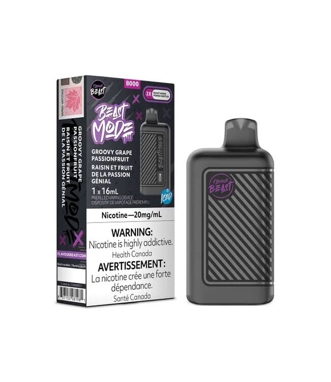 Groovy Grape Passionfruit Iced 20 mg - FLAVOUR BEAST BEAST MODE 8K - Ontario