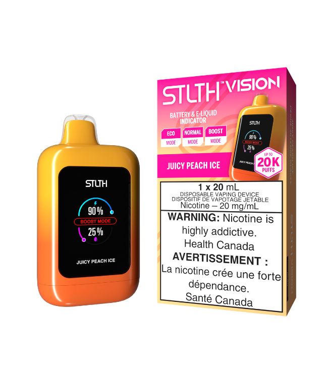 Juicy Peach Ice 20 mg - STLTH VISION 20K - ON