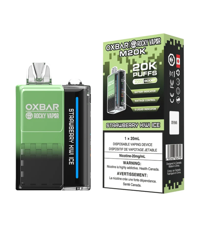 Strawberry Kiwi Ice 20 mg Disposable Vape - OXBAR M20K - Ontario