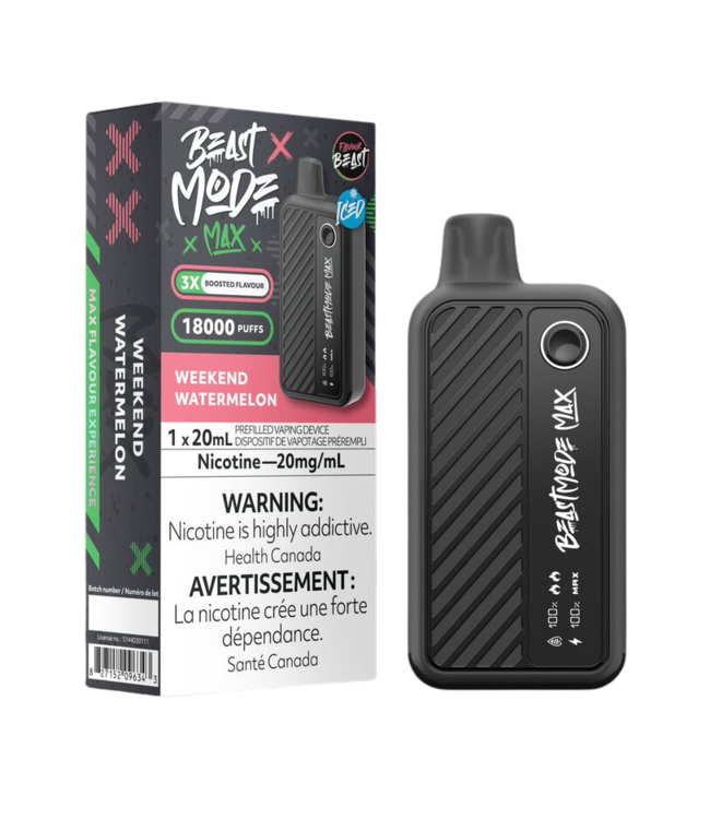 Weekend Watermelon Iced 20 mg - FLAVOUR BEAST BEAST MODE MAX 18K - Ontario