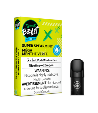 STLTH FLAVOUR BEAST STLTH Pod Pack 6ml PREM - 3pk - FLAVOUR BEAST Super Spearmint Iced 20 mg - ON