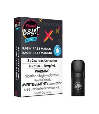 STLTH FLAVOUR BEAST STLTH Pod Pack 6ml PREM - 3pk - FLAVOUR BEAST Ragin' Razz Mango Iced 20 mg - ON
