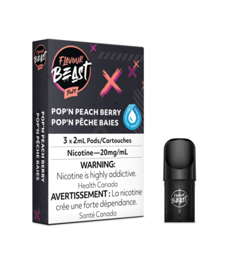 STLTH FLAVOUR BEAST STLTH Pod Pack 6ml PREM - 3pk - FLAVOUR BEAST Packin' Peach Berry 20 mg - ON
