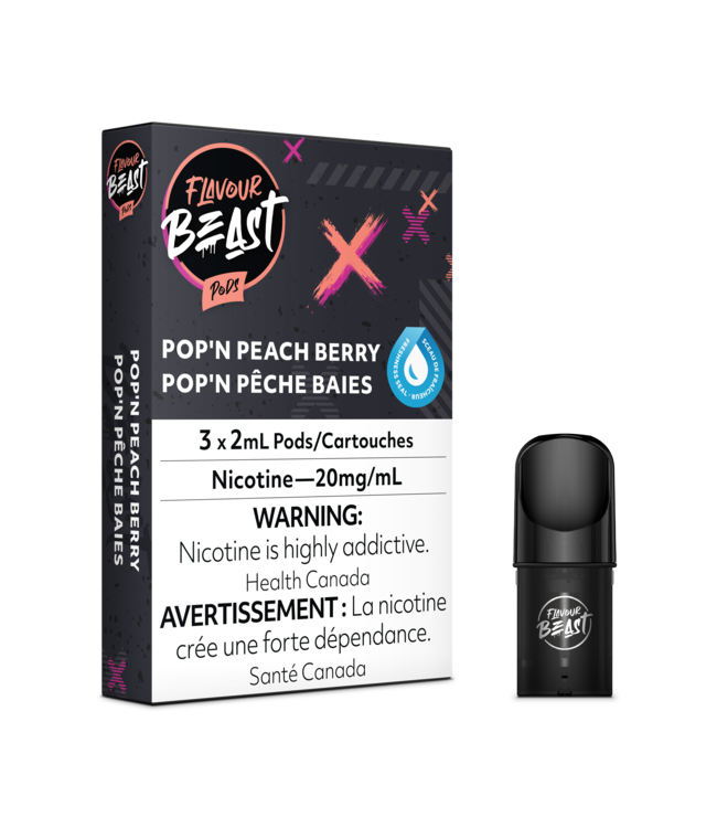 STLTH Pod Pack 6ml PREM - 3pk - FLAVOUR BEAST Packin' Peach Berry 20 mg - ON