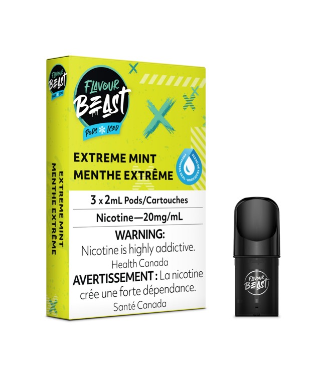 STLTH Pod Pack 6ml PREM - 3pk - FLAVOUR BEAST Extreme Mint Iced 20 mg - ON