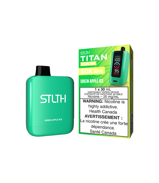 STLTH TITAN MAX 50K - Green Apple Ice 20 mg Disposable Vape - ON