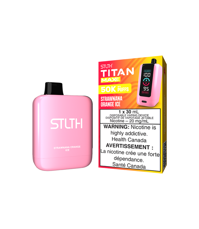 STLTH TITAN MAX 50K - Strawnana Orange Ice 20 mg Disposable Vape - ON