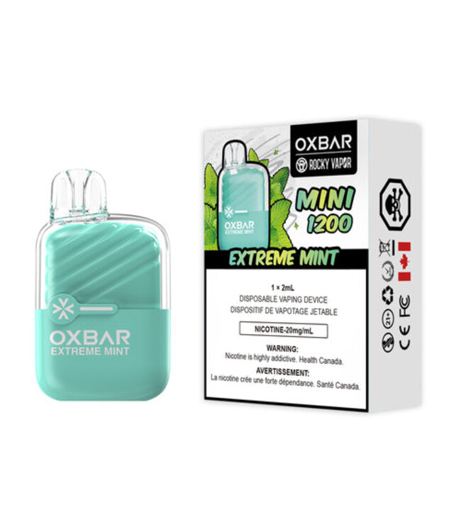 ROCKY VAPOR OXBAR MINI 1200 - Extreme Mint 20 mg Disposable Vape - ON