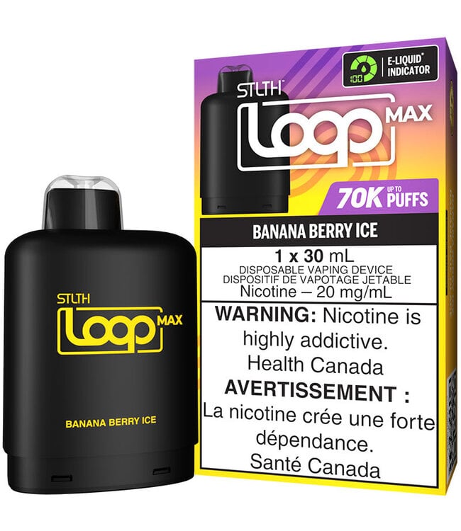 LOOP MAX 70K - Banana Berry Ice - 20 mg Disposable Vape Pod - ON