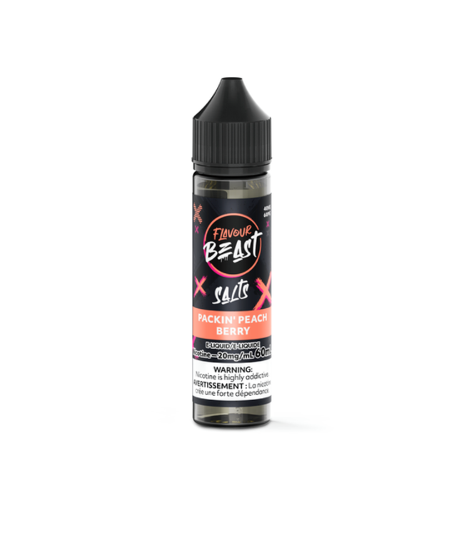 FLAVOUR BEAST SALT 60 mL - Packin' Peach Berry - 20 mg - ON