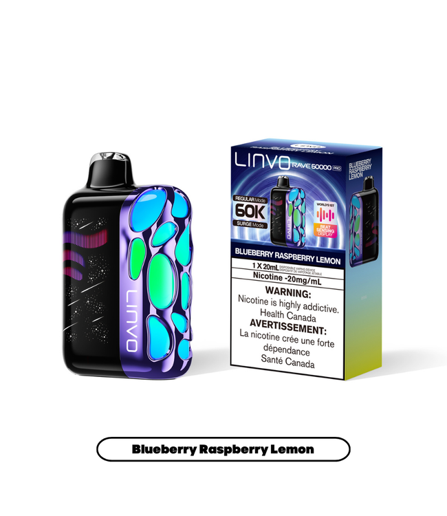 LINVO RAVE PRO 60K - Blueberry Raspberry Lemon 20 mg - ON