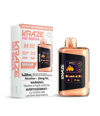 KRAZE HD MEGA KRAZE HD MEGA 20K - Peach Watermelon Ice 20 mg - ON