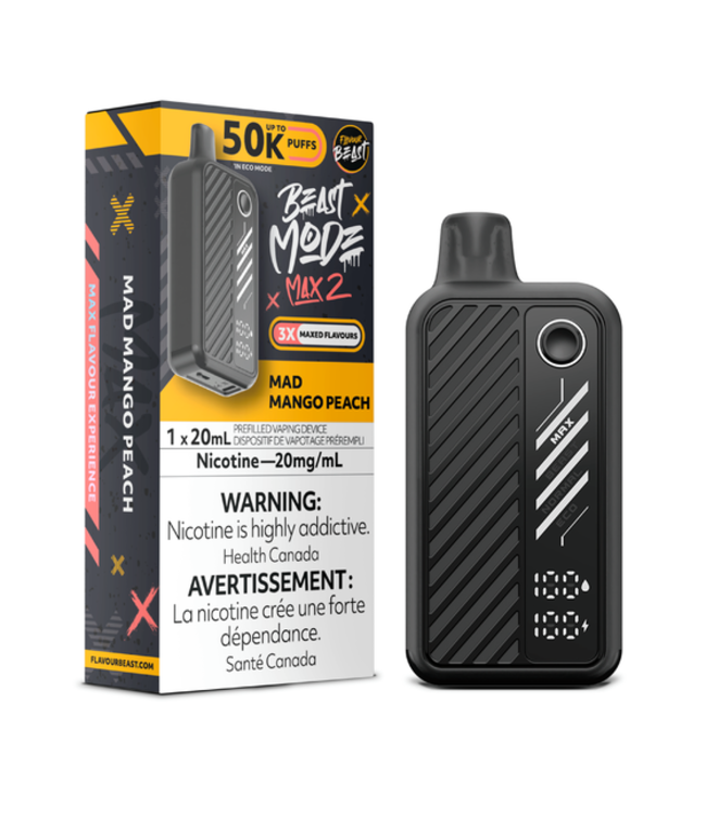 FLAVOUR BEAST BEAST MODE MAX 2 50K - Mad Mango Peach 20 mg - ON