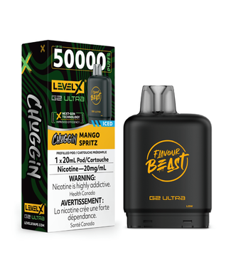 Level X Boost G2 Ultra 50K LEVEL X BOOST G2 ULTRA 50K - FLAVOUR BEAST - Chuggin' Mango Spritz Iced - 20 mg - ON