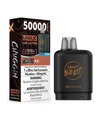 Level X Boost G2 Ultra 50K LEVEL X BOOST G2 ULTRA 50K - FLAVOUR BEAST - Chuggin' R.B. Iced - 20 mg - ON