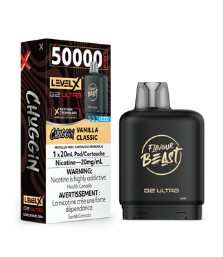Level X Boost G2 Ultra 50K LEVEL X BOOST G2 ULTRA 50K - FLAVOUR BEAST - Chuggin' Vanilla Classic Iced - 20 mg - ON