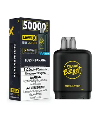 Level X Boost G2 Ultra 50K LEVEL X BOOST G2 ULTRA 50K - FLAVOUR BEAST - Bussin' Banana Iced - 20 mg - ON