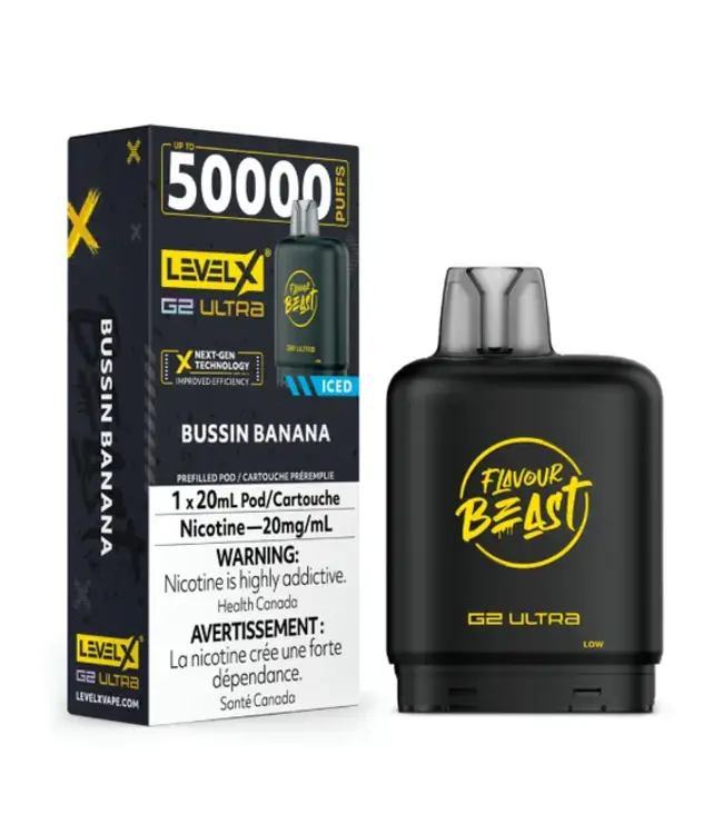 LEVEL X BOOST G2 ULTRA 50K - FLAVOUR BEAST - Bussin' Banana Iced - 20 mg - ON