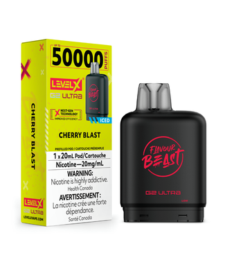 Level X Boost G2 Ultra 50K FLAVOUR BEAST - Cherry Blast Iced - 20 mg Disposable Vape Pod - ON
