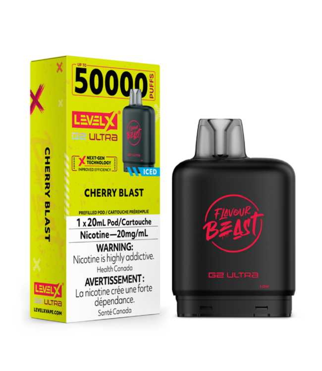 LEVEL X BOOST G2 ULTRA 50K - FLAVOUR BEAST - Cherry Blast Iced - 20 mg - ON