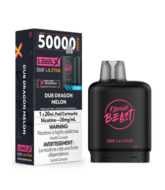 Level X Boost G2 Ultra 50K LEVEL X BOOST G2 ULTRA 50K - FLAVOUR BEAST - Dub Dragon Melon Iced - 20 mg - ON
