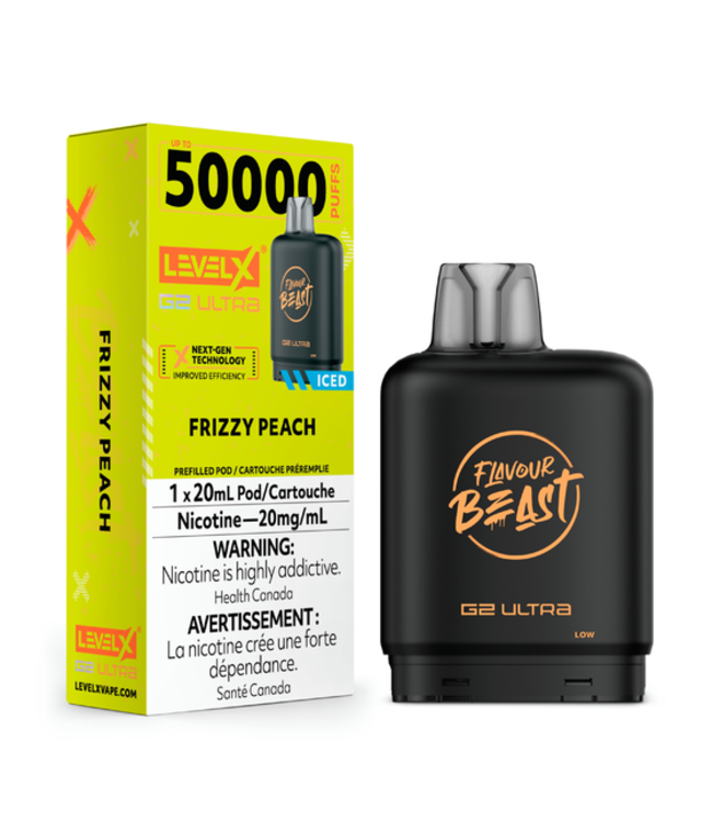 LEVEL X BOOST G2 ULTRA 50K - FLAVOUR BEAST - Frizzy Peach Iced - 20 mg - ON