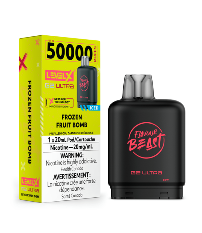 LEVEL X BOOST G2 ULTRA 50K - FLAVOUR BEAST - Frozen Fruit Bomb Iced - 20 mg - ON