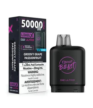 Level X Boost G2 Ultra 50K LEVEL X BOOST G2 ULTRA 50K - FLAVOUR BEAST - Groovy Grape Passionfruit Iced - 20 mg - ON