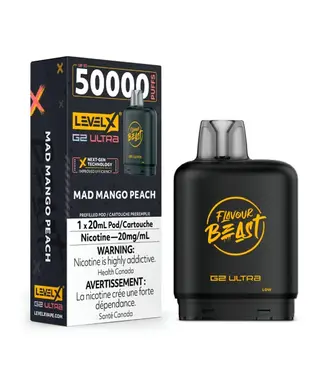 Level X Boost G2 Ultra 50K LEVEL X BOOST G2 ULTRA 50K - FLAVOUR BEAST - Mad Mango Peach - 20 mg - ON