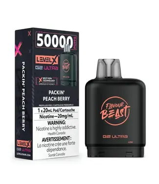 Level X Boost G2 Ultra 50K LEVEL X BOOST G2 ULTRA 50K - FLAVOUR BEAST - Packin' Peach Berry - 20 mg - ON