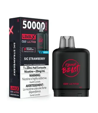 Level X Boost G2 Ultra 50K LEVEL X BOOST G2 ULTRA 50K - FLAVOUR BEAST - Sic Strawberry Iced - 20 mg - ON