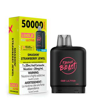 Level X Boost G2 Ultra 50K LEVEL X BOOST G2 ULTRA 50K - FLAVOUR BEAST - Smashin' Strawberry Jewel Iced - 20 mg - ON