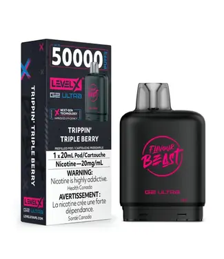 Level X Boost G2 Ultra 50K LEVEL X BOOST G2 ULTRA 50K - FLAVOUR BEAST - Trippin' Triple Berry - 20 mg - ON