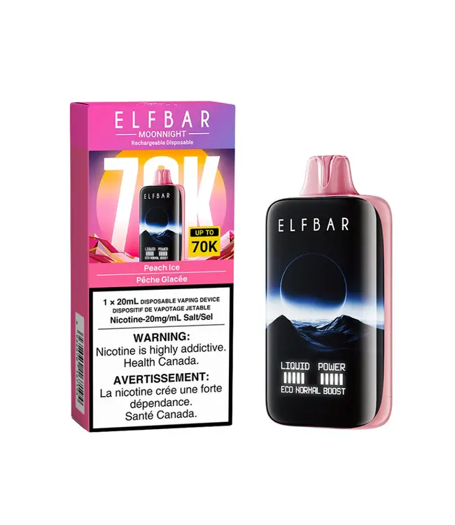 ELF BAR MOONNIGHT 70K - Peach Ice 20 mg Disposable Vape - ON