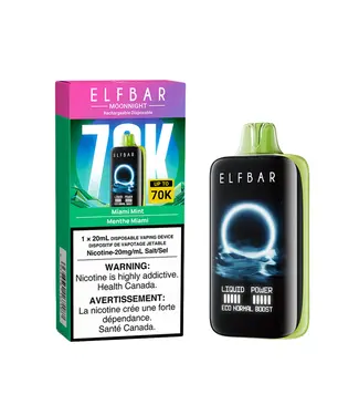 ELF BAR MOONNIGHT 70K Miami Mint 20 mg Disposable Vape - ON