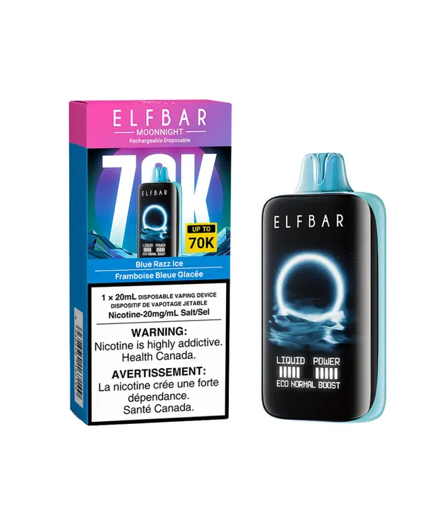 ELF BAR MOONNIGHT 70K - Blue Razz Ice 20 mg - ON