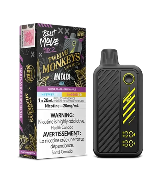 FLAVOUR BEAST BEAST MODE MAX 2 x 12 MONKEYS 50K - Matata Iced 20 mg Disposable Vape - ON