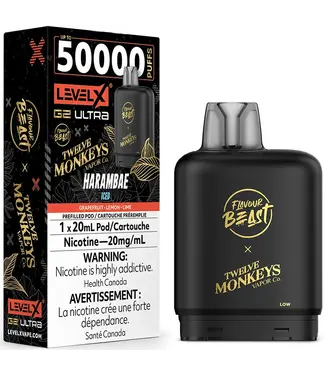 LEVEL X BOOST G2 ULTRA x 12 MONKEYS 50K Harambae Iced - 20 mg - ON