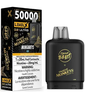 LEVEL X BOOST G2 ULTRA x 12 MONKEYS 50K Mangabeys Iced - 20 mg - ON